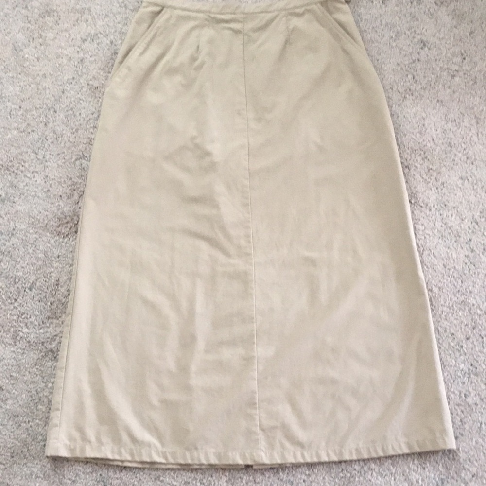 EXOFFICIO Travel Midi Skirt Khaki Size 10